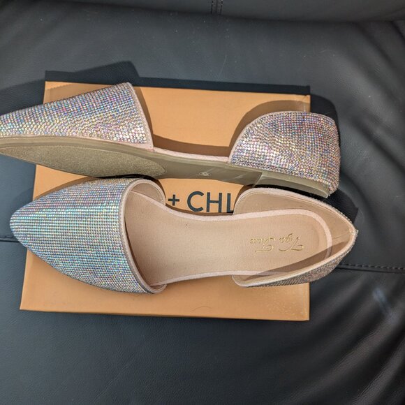 NwoB Iridescent Rhinestone D'Orsay Pointed Toe Flats - TTS 8 - Picture 6 of 8